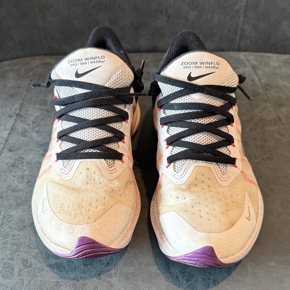 Nike Women's Zoom Winflo Running Sneakers - White, Black & Purple